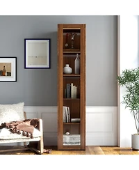 Streamdale Furniture Glass Door Display Cabinet with Led Lights