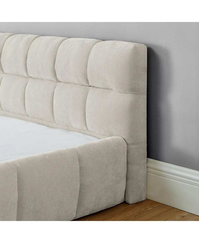 Streamdale Furniture King Upholstered Platform Bed Frame