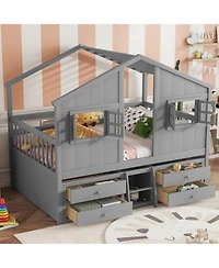 Streamdale Furniture Loft Bed with Roof Windows & Storage