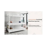 Streamdale Furniture Heavy-Duty Triple Bunk Bed w/ Ladder & Rail bed frames