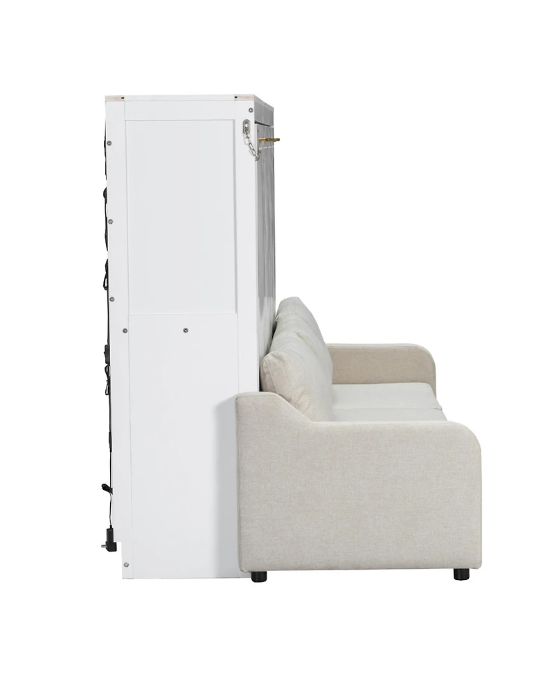 Streamdale Furniture Murphy Cabinet Bed with Sofa, Storage & Led