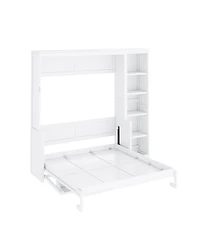 Streamdale Furniture Full Size Wood Murphy Bed with Desk and Bookshelf