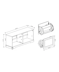 Streamdale Furniture Shoe Storage Bench with Flip Drawers & Adjustable Shelf