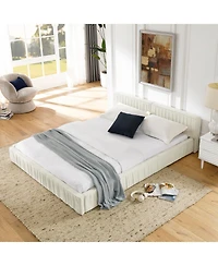 Streamdale Furniture Queen Upholstered Platform Bed with Headboard