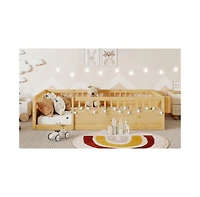 Streamdale Furniture Twin Montessori Floor Bed with Rails