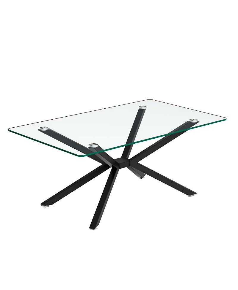 Streamdale Furniture Streamdale 39" Clear Glass Coffee Table