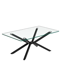 Streamdale Furniture Streamdale 39" Clear Glass Coffee Table