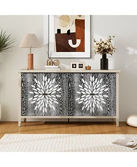 Streamdale Furniture Modern Sideboard Buffet Cabinet with 4 Doors & Adjustable Shelves