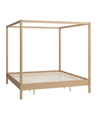 Streamdale Furniture King Canopy Bed Frame - Solid Wood Platform Bed