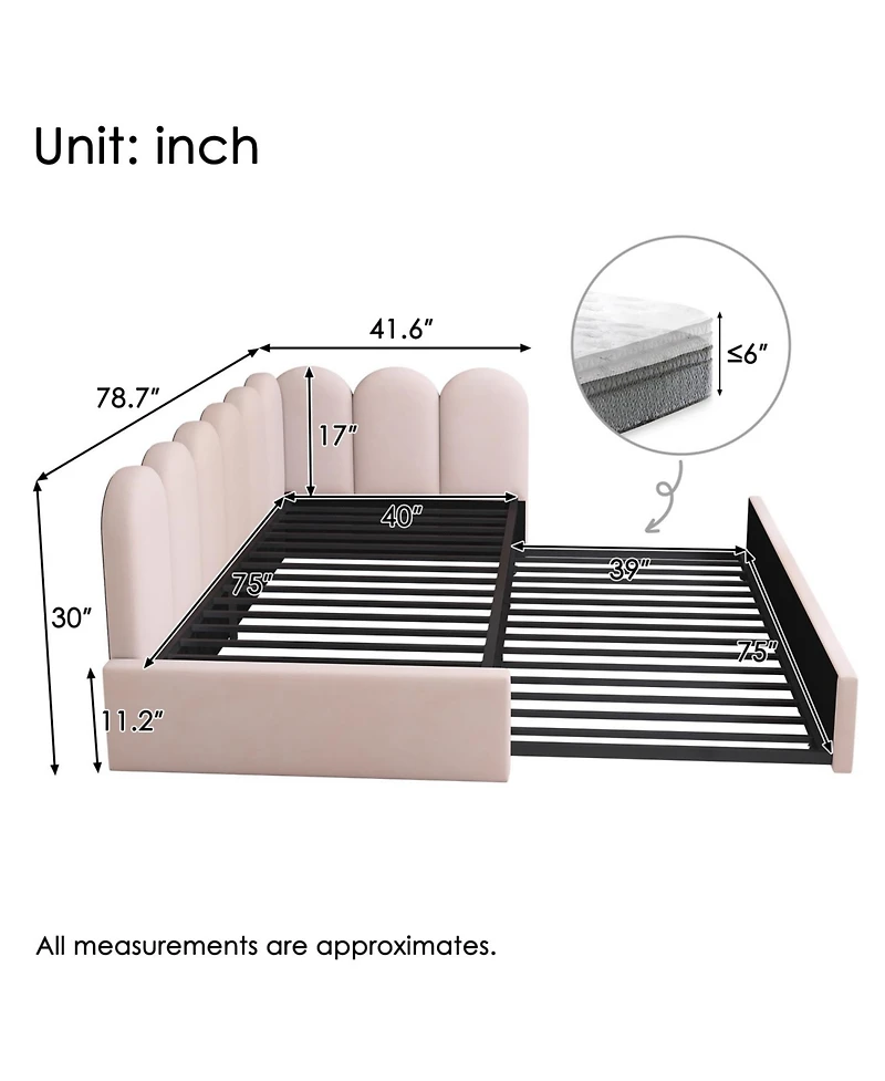 Streamdale Furniture Streamdale Upholstered Daybed with Pull-Out Bed