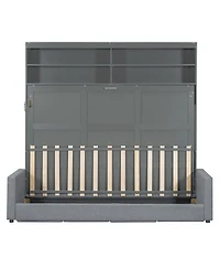 Streamdale Furniture Queen Size Murphy Bed Wall Bed with Sofa,Gray