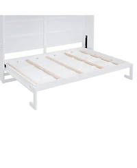 Streamdale Furniture Queen Size Murphy Bed Wall Bed with Top Cabinets