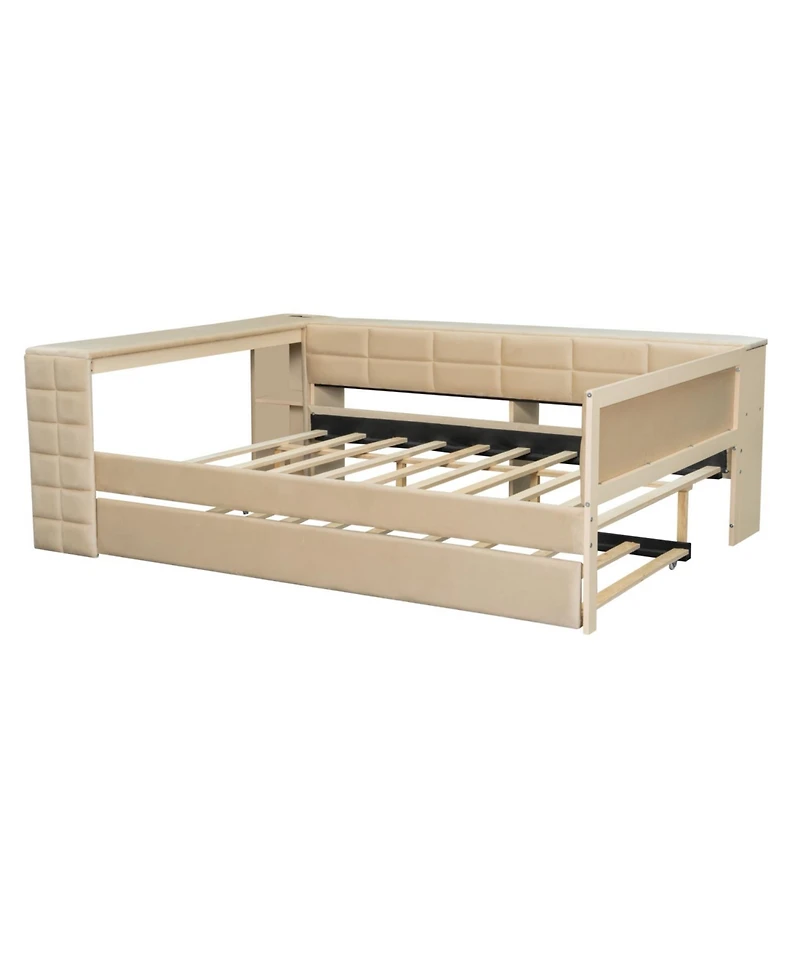 Streamdale Furniture Streamdale Upholstered Platform Bed with Storage, Desk, Trundle