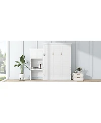 Streamdale Furniture Queen Murphy Bed with Storage & Louvered Detail