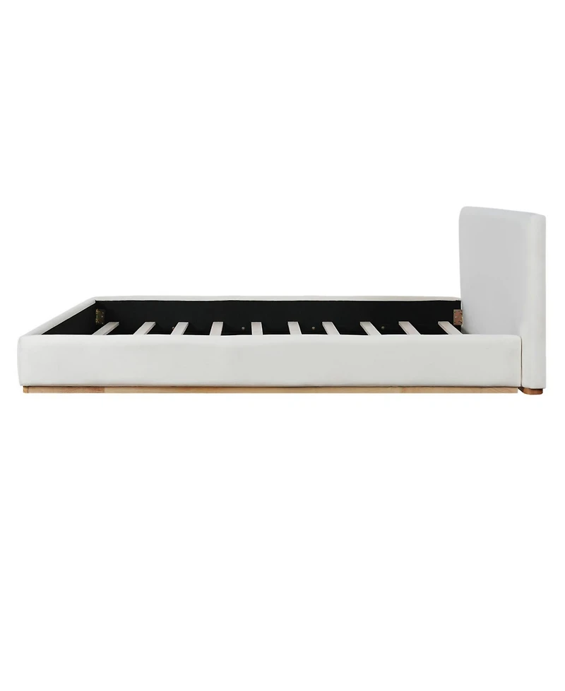 Streamdale Furniture Queen Bed with Solid Wood Frame in Elegant White Finish