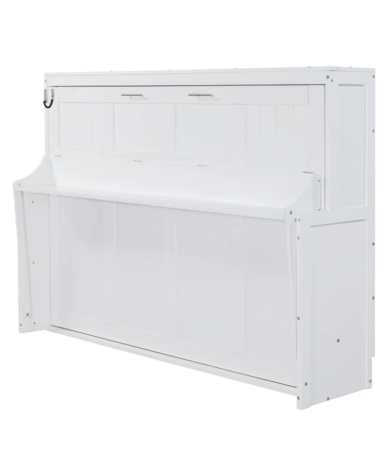 Streamdale Furniture Murphy Bed with Hydraulic Lift & Desk - Gray