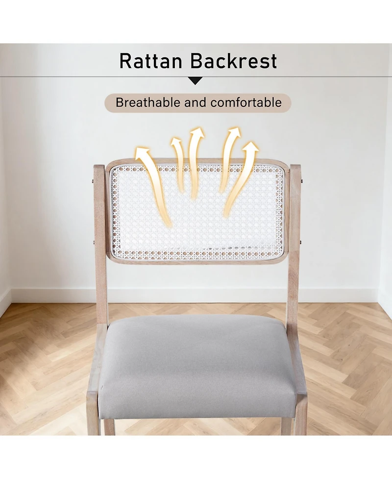 Streamdale Furniture Modern Farmhouse Dining Chairs, Set of 2, Beige