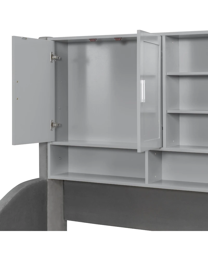 Streamdale Furniture Twin Upholstered Daybed with Led, Storage & Trundle