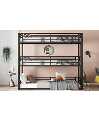 Streamdale Furniture Triple Twin Xl Metal Bunk Bed with Guardrails