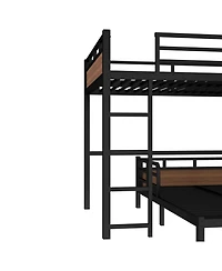 Streamdale Furniture Full Xl Bunk Bed/Loft Bed, Separable, Security Rail, Walnut