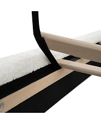 Streamdale Furniture Queen Bed Frame, 55.5" Upholstered Headboard, Boucle Fabric