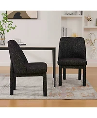 Streamdale Furniture Modern Chenille Dining Chairs (Set of 2) - Black/Gray
