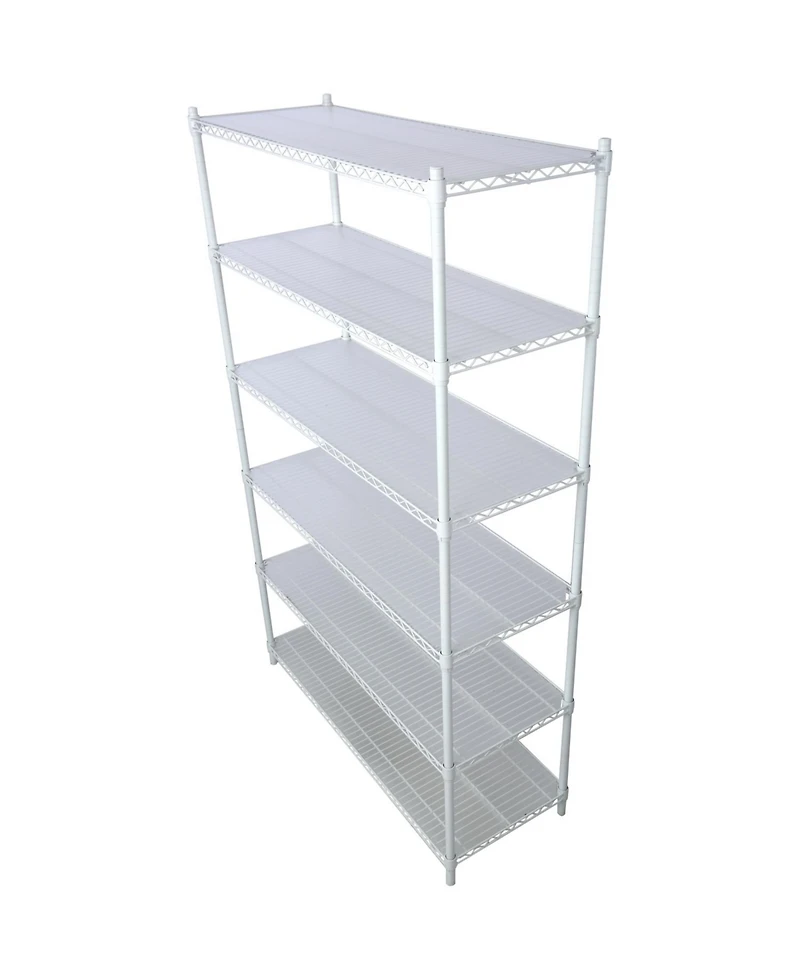 Streamdale Furniture 6-Tier Heavy Duty Metal Shelving Unit w/ Wheels & Liners - 84"H x 48"L x 20"D