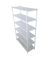 Streamdale Furniture 6-Tier Heavy Duty Metal Shelving Unit w/ Wheels & Liners - 84"H x 48"L x 20"D
