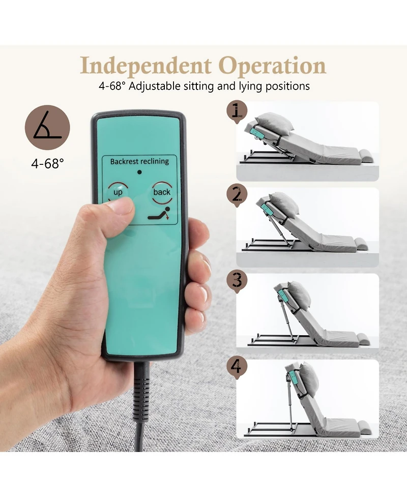 Streamdale Furniture Electric Adjustable Bed Backrest - 300 lbs Capacity Lift Washable Fabric