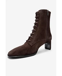 Forever & Always Shoes Women's Sudy Leather Lace Up Boot