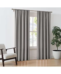Brooklyn Loom 100% Cotton 200 Thread Count Percale Drape Pair 2 Piece Window Curtain