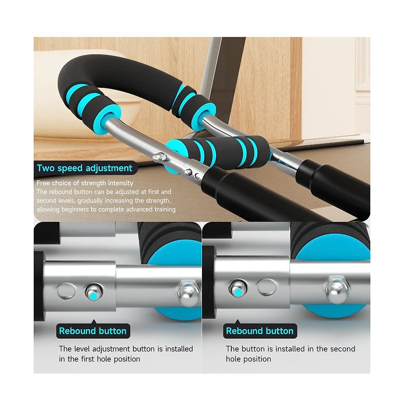 Artudatech Spring Barbell for Home Use, 88lb Adjustable Resistance Arm, Chest & Back Trainer with Steel Spring and Comfort Foam Grips