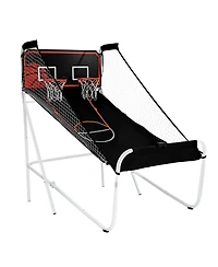 Sugift Foldable Basketball Arcade Game 2-Player Indoor Dual Shot with Scoreboard 5 Balls