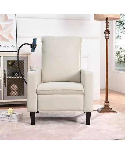Streamdale Furniture Modern Cozy Fabric Armchair with Adjustable Backrest and Storage