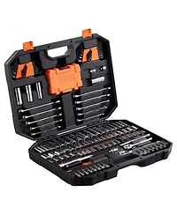 Sugift 145-Piece Professional Tool Set with Sae/Metric Sockets & Storage Case