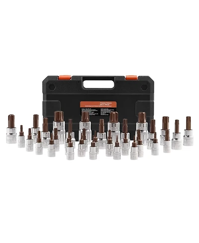 Sugift 34-Piece Torx Bit Socket Set with Tamper-Proof & Standard Sizes