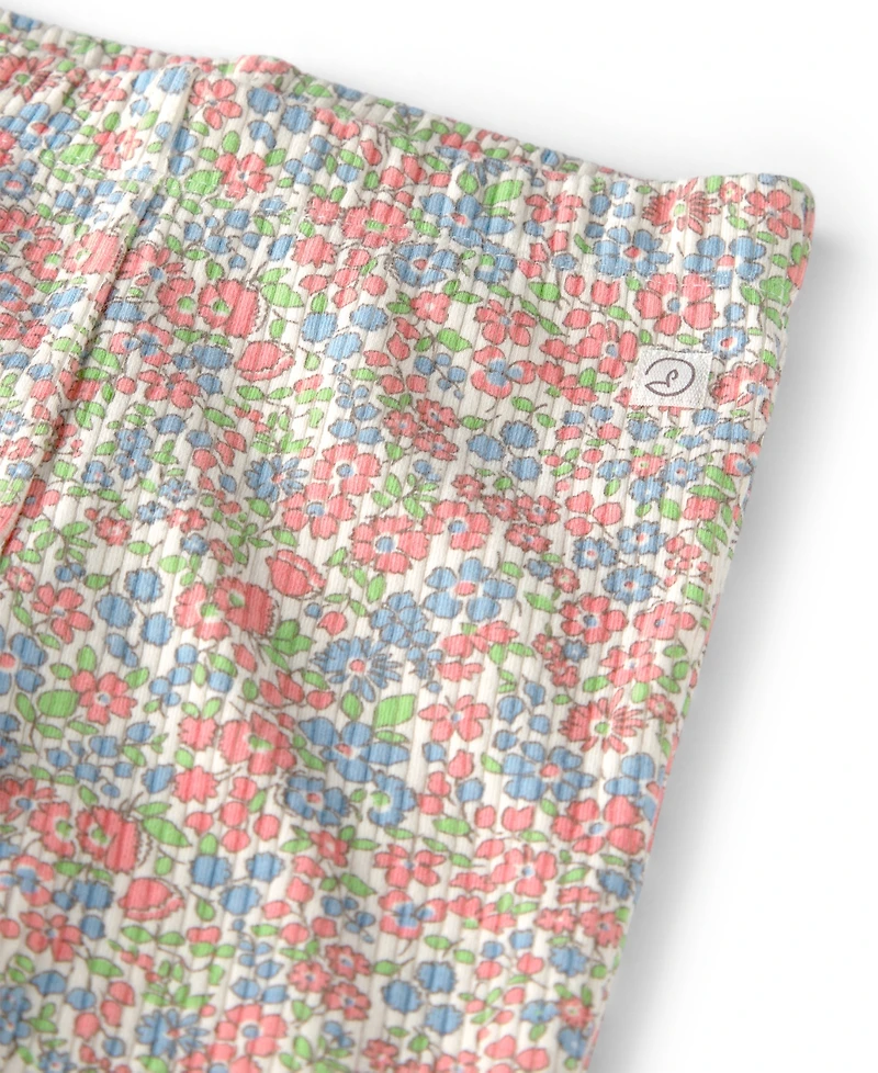 Little Planet By Carters Baby Girls' Organic Cotton Spring Floral Rib Leggings, 2-Pack Set