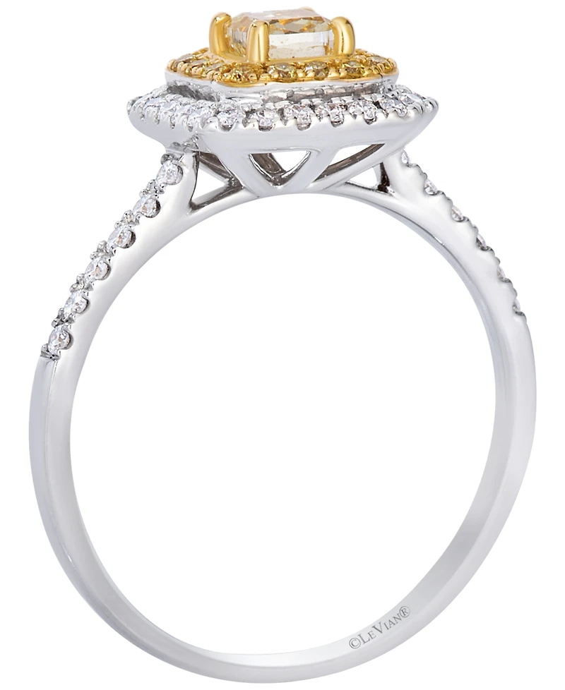 Le Vian Fancy Light Yellow Diamond (0.45 ct. t.w.) & Vanilla Diamond (0.23 ct. t.w.) Ring in 14k Two-Tone Gold
