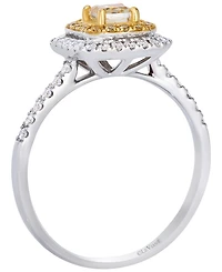 Le Vian Fancy Light Yellow Diamond (0.45 ct. t.w.) & Vanilla Diamond (0.23 ct. t.w.) Ring in 14k Two-Tone Gold
