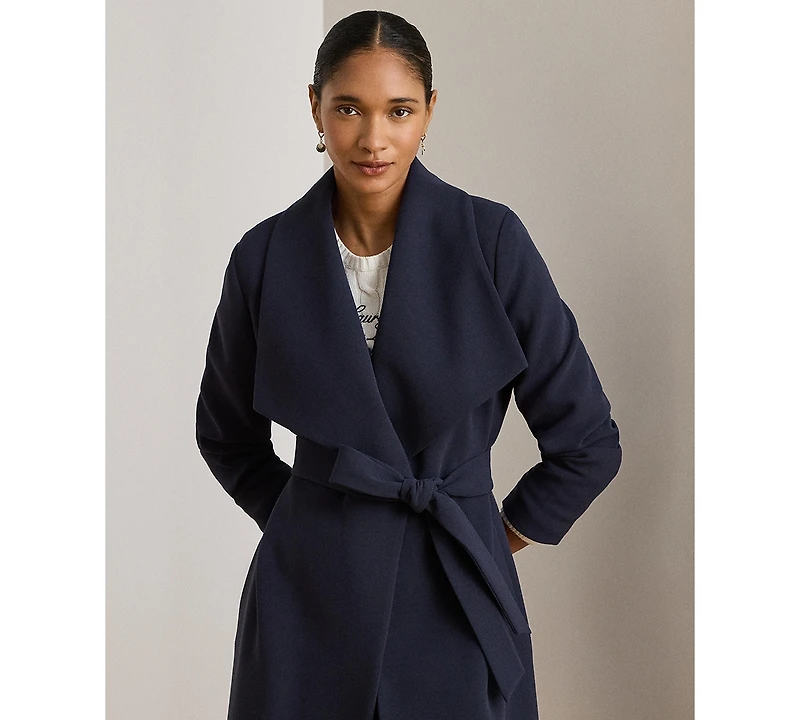 Lauren Ralph Women's Belted Wing Collar Trench Coat