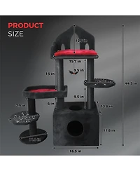 Aostirmotor Cat Tree with Scratching Posts, Perches, Hammock in Black