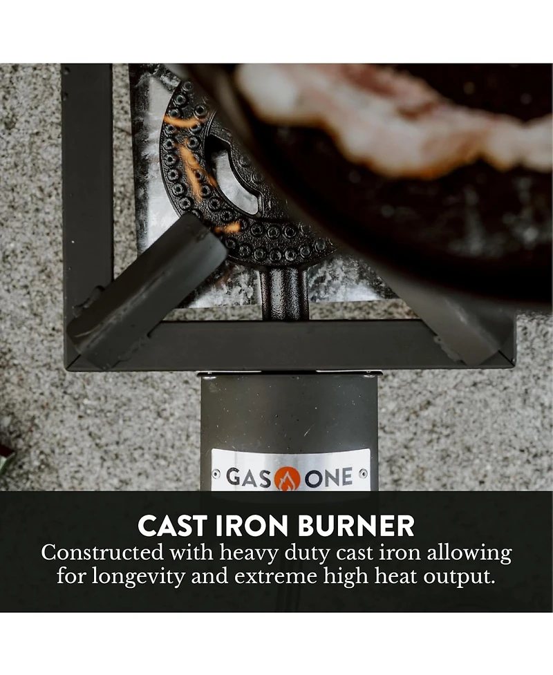 High Pressure Single Propane Burner - Outdoor Cooking with Heat Shield and Guard – Propane Burner Head for Camping, Tailgating, - Patent Pending