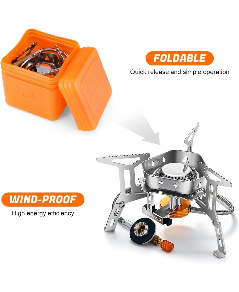 Aofar 3500W Windproof Portable Camping Gas Stove with Piezo Ignition and Fuel Canister Adapter