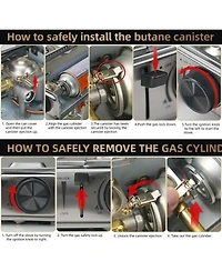 Aofar Dual Fuel Camping Stove, 10000BTU Portable Propane/Butane Gas Stove with Windblocker & Carry Case (Fuel Not Included).
