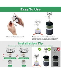 Aofar Portable Camping Stove Burner, Backpacking Stove with 1LB Propane Tank Adapter, Fuel Can Canister Stand and Carry Case, Portable Camping Burner