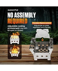 Aofar Portable Stove with 2 Fire Starters, Lightweight Stainless Steel Wood Burning Stove