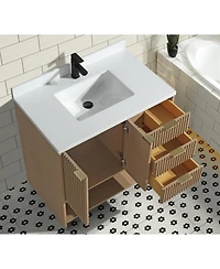 Ari Bath 36" Oak Finish Freestanding Vanity