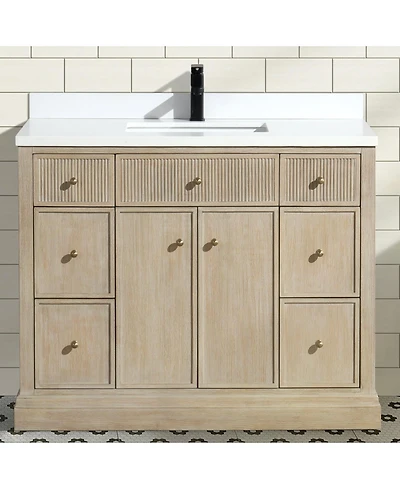 Ari Bath, Redondo 42", Freestanding, Ash Oak Finish