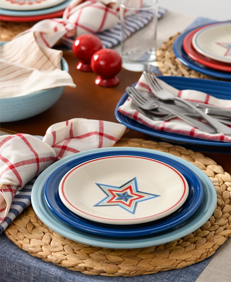Fiesta Americana Classic Rim Salad Plates, Set of 4, Service For 4