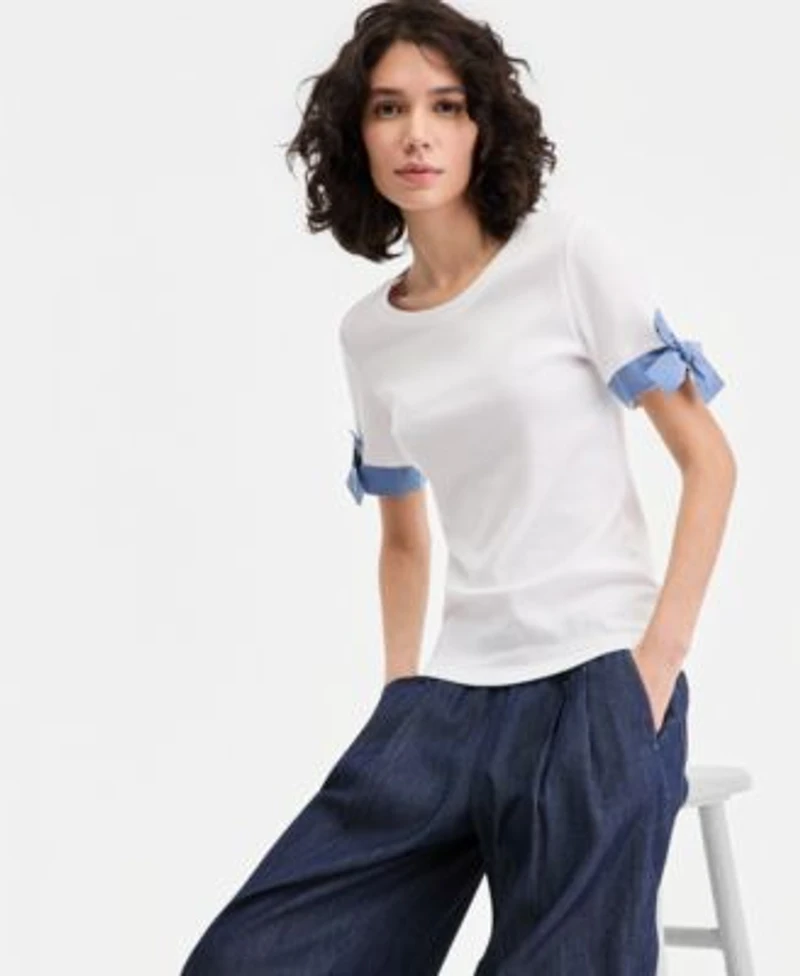 Nautica Tie Cuff Top Wide Leg Pants